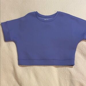 Zella Kids Blue Short Sleeve Crop Top